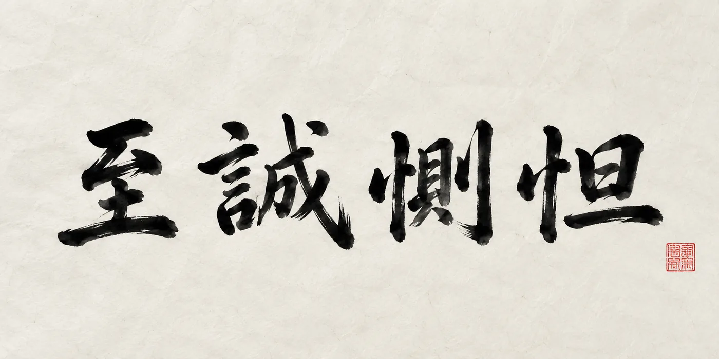 「至誠惻怛」と書かれた墨書